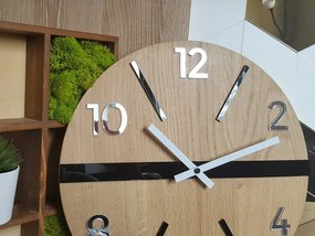 Dřevěné nástěnné hodiny King 33,5 cm dub přírodní