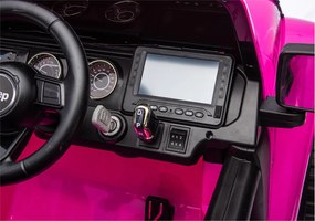 LEAN CARS Batéria pre vozidlá Jeep Rubicon 4x4 DK-JWR556 4x200W 24V ružová