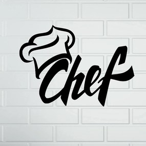 Veselá Stena Samolepka Chef Farba: černá, Veľkosť: 40 x 28 cm