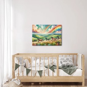 Obraz – Kone cválajúce krajinou (70x50 cm)