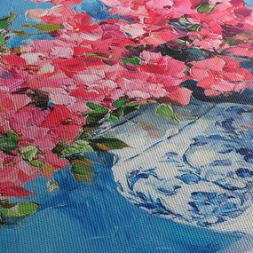 Obraz - Váza ružových kvetov (90x60 cm)
