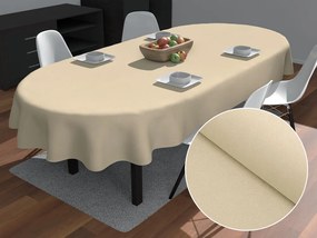 Biante Dekoračný oválny obrus BKU-108 Krémovo béžový 140x220 cm