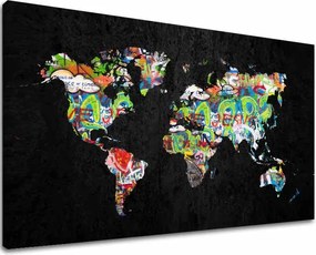Obraz na plátne Mapa Sveta - Dizajnový Motív