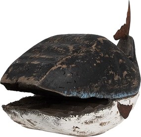Čierno-biela drevená dekorácia Veľryba - 36*15*23 cm