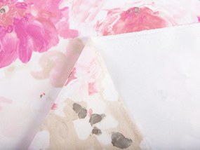 Biante Dekoračný záves PM-030 Ružové maľované kvety 145x250 cm