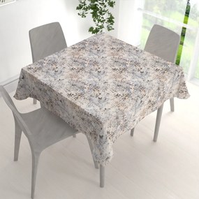 Biante Zamatový štvorcový obrus Tamara TMR-057 Modro-zelený zámocký vzor na krémovom 140x140 cm