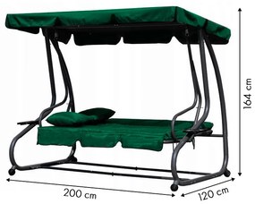 Záhradná skladacia hojdačka MODERN 2v1 zelená