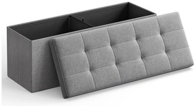 Taburetka L, lavica s úložným priestorom, nosnosť 300 kg, 110 x 38 x 38 cm, svetlošedá