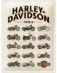Plechová ceduľa Harley Davidson - Models, (30 x 40 cm)