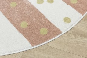 Koberec LIMA M044A krémový / ružový / zlatý polkruh