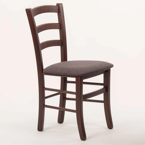 Stima stolička PAYSANE s čalúneným sedákom Vyberte odtieň ->: Tmavo hnedá, Vyberte látku ->: LUX Antracit 6