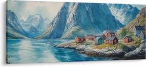 Obraz - Nórska dedinka (120x50 cm)