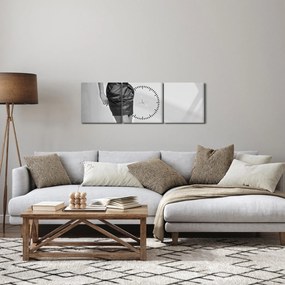 Obraz - Žena v krátkych šatách (s hodinami) (90x30 cm)