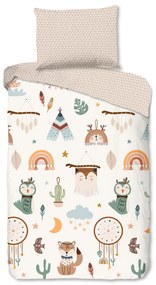 Béžové bavlnené detské obliečky na jednolôžko 140x200 cm Remi – Good Morning