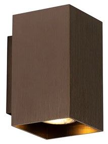Moderná nástenná lampa tmavo bronzová štvorcová 2-svetlo - Sandy