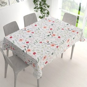 Biante Bavlnený obdĺžnikový obrus Sandra SA-747 Lúčne kvety na bielom 120x180 cm