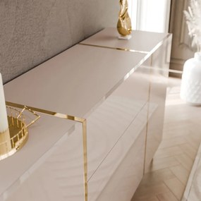 KOMODA SANTINO NA NOŽIČKÁCH KAŠMÍR LESK / ZLATÁ 158 cm