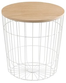Biely odkladací stolík Actona Lotus Light, ø 39 cm