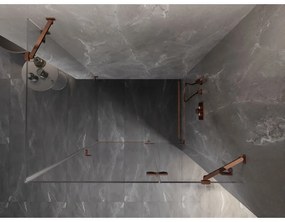 Mexen Lunar, pravostranný výklopný sprchový kút 85 x 70 cm, 8mm číre sklo, profil ružové zlato, 834-085-070-60-00-P