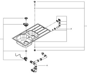 GROHE 31564SD1 - Drez K200 965 × 500 mm, nerezová oceľ