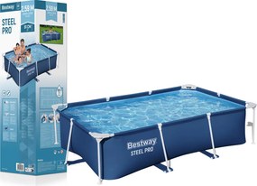 LEAN Záhradný rámový bazén obdĺžnikový modrý 259 x 170 x 61 cm Bestway 56403