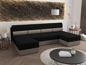 Rohová sedacia súprava U Radiant U1 (čierna + sivá). Akcia -20%. Vlastná spoľahlivá doprava až k Vám domov. 1057507