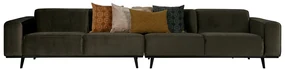 BePureHome Statement XL 372 cm veľká zamatová sedačka - Khaki