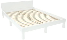 Biela dvojlôžková posteľ z bukového dreva s roštom 160x200 cm Dabi - Ragaba