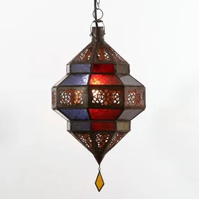 Orientálna závesná lampa Maha farebná