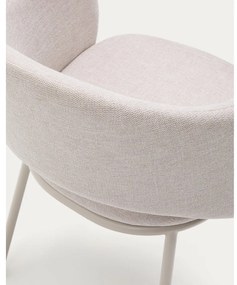 Krémovobiele čalúnené jedálenské kreslo Maina – Kave Home