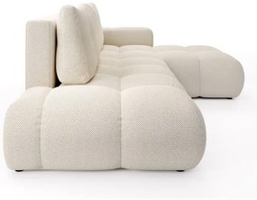 Rozkladacia rohová čalúnená sedacia súprava s úložným priestorom do L ALMADA pravá svetlá béžová