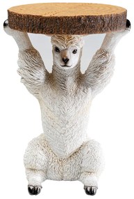 Lama Animal príručný stolík biely Ø32 cm