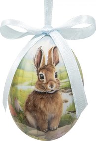 12ks dekorácia závesné vajíčko s zajačikmi Spring Egg - Ø 4*5 cm