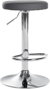 Barová stolička Ponte - koženka, chróm rám - Sivá