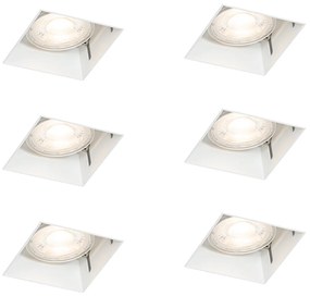 Sada 6 vstavaných bodových svetiel bielych GU10 50 mm bez rámu - Oneon
