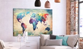 Artgeist Obraz na korku - Colorful World Map [Cork Map] Veľkosť: 120x80