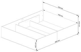 Posteľ CLP 160x200 cm dvojlôžko s roštom biela