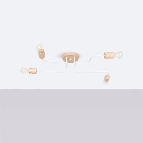 Stropné svietidlo Timbo 4, drevené telo svietidla, w