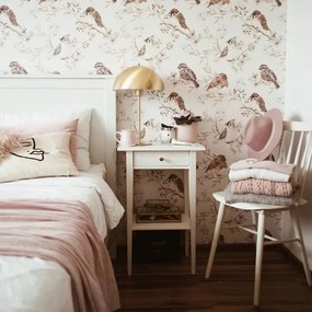 Tapeta vtáky bielo-šedá 280x50 cm