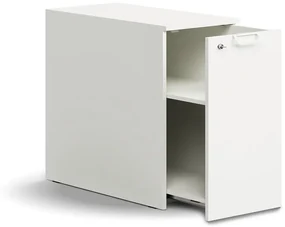 Uzamykateľná bočná skrinka QBUS, pravá, 740x400x800 mm, biela