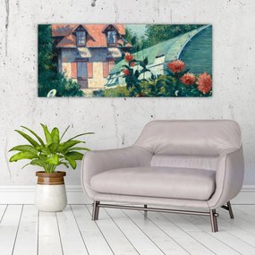 Obraz - Gustave Caillebotte, Dahlias, Garden at Petit Gennevilliers, reprodukcia (120x50 cm)