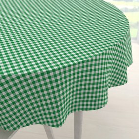 Biante Bavlnený okrúhly obrus Sandra SA-058 Zeleno-biele kocky Ø 130 cm
