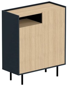 Skrinka na topánky v dekore duba v čierno-prírodnej farbe Sienna – TemaHome