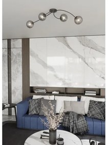 Prisadený luster VIBRA 4xE14/10W/230V čierna/šedá