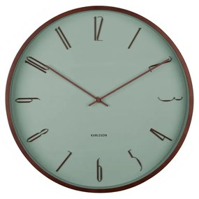 Karlsson 6014GR dizajnové nástenné hodiny zelená, pr. 40 cm