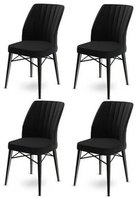 Súprava jedálenských stoličiek Flex Black, 4 ks
