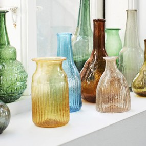 MADAM STOLTZ Váza z recyklovaného skla Yellow 13 cm