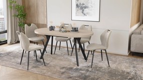 Mazzoni EXPANSO Kašmír / čierne nohy - OVÁLNY ROZKLADACÍ STÔL 160-360 cm PRE 16-18 OSÔB