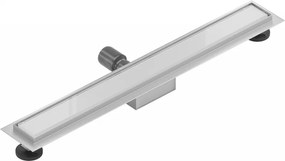 Mexen Flat nerezový sprchový žľab 60 cm vzor biele sklo, 1027060-15