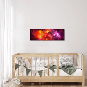 Obraz modernej abstrakcie (s hodinami) (90x30 cm)